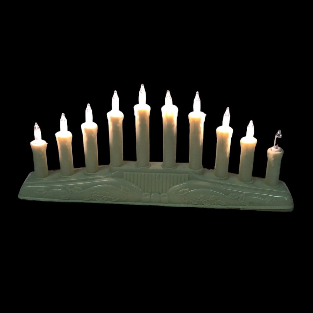 Vtg 10‎ LiteBulbs Candolier Electric Plastic Drip Yuletide Christmas candle lite